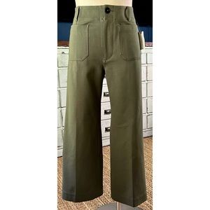 Anthropologie Olive Green Wide-Leg Pants